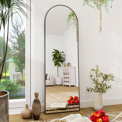 Arch Mirror Full Length, 59"X16" Wall Mirrors, Full Body Floor Mirror Aluminum Alloy Frame, Suitable for Bedroom, Dressing Room, Black | Full Length Mirror with Arched Top Design, Perfect for Bedrooms, Dressing Rooms, Closets, Entryways, and Living Spaces