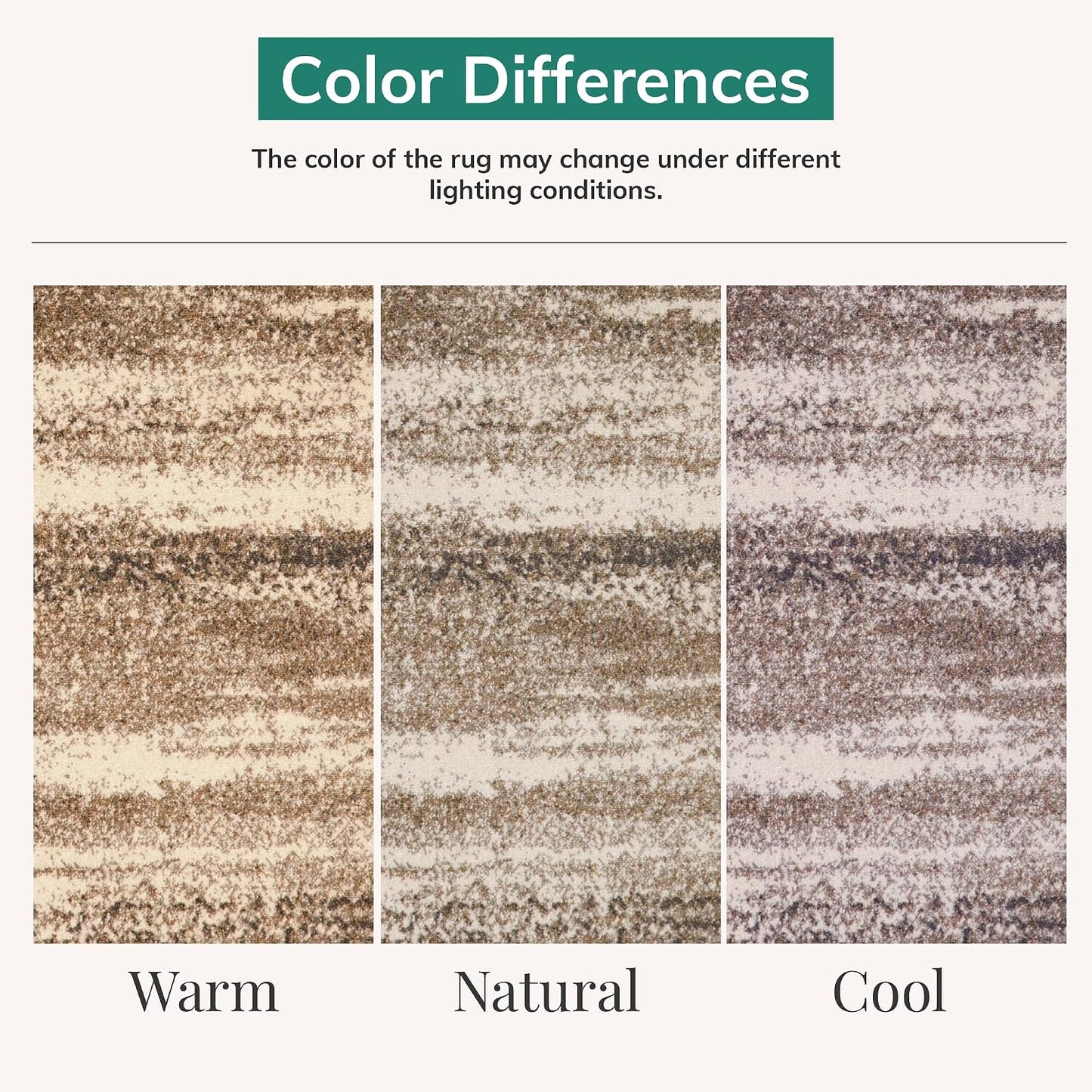 Modern Abstract Area Rug Beige 5X7 | Stain-Resistant, Cozy
